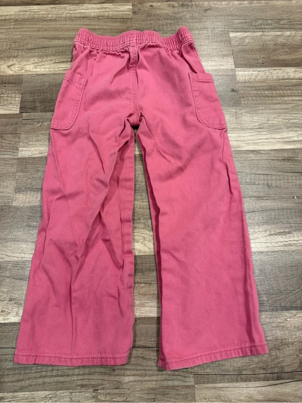 Kids Pink Pull-On wide leg cargo Pocket Pants